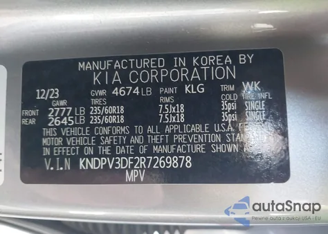 2024 Kia Sportage Ex из США, поврежденный, VIN KNDPV3DF2R7269878